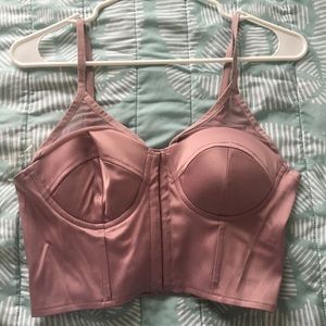 Satin bustier crop top